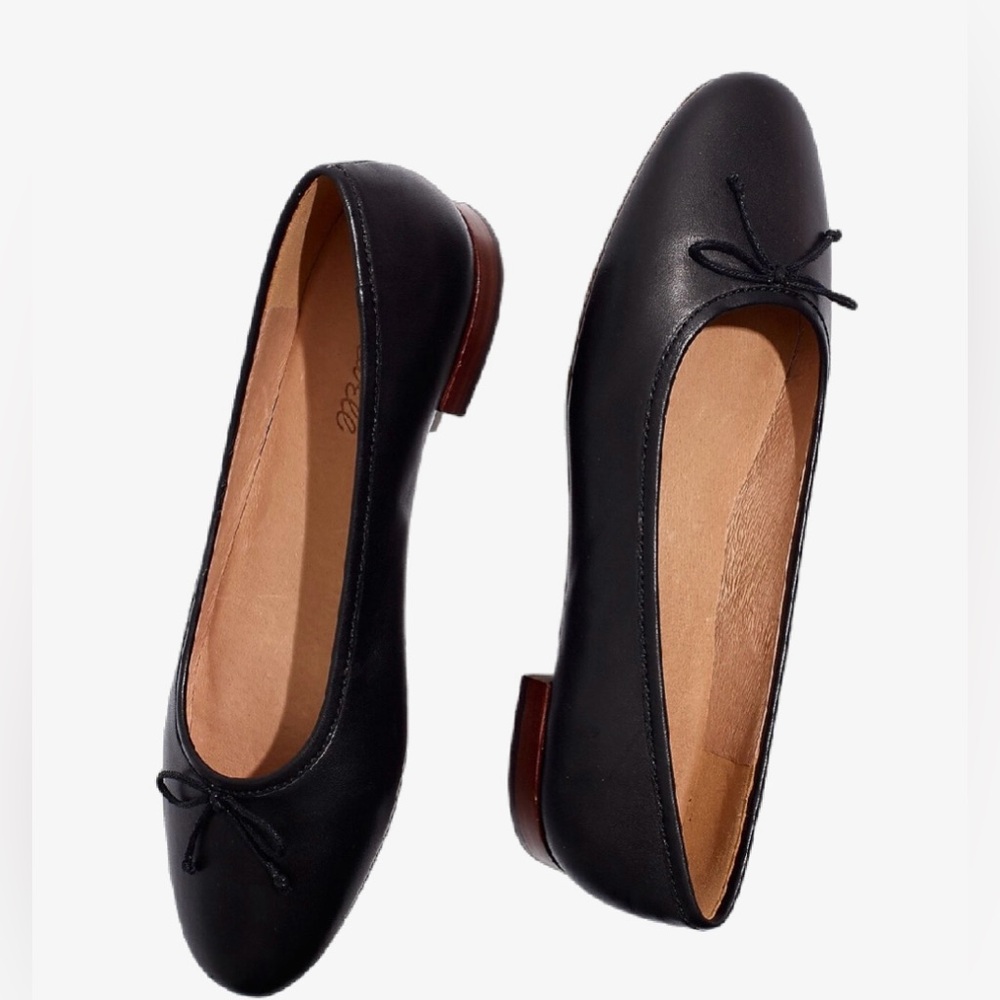 Madewell Black Leather Ballet Flats
